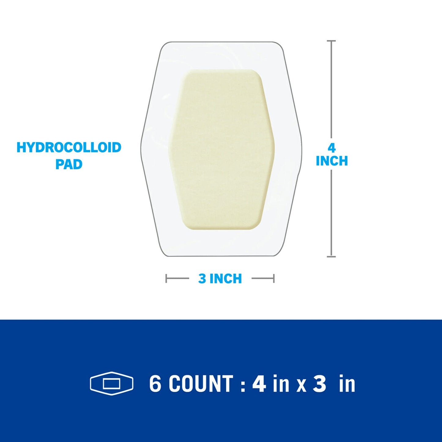Nexcare Advanced Healing Hydrocolloid Pads, Gel Pad Helps Reduce Pain and Absorb Wound Fluids, Stretchy Wound Dressing Sticks to Damp Skin - 6 Pads