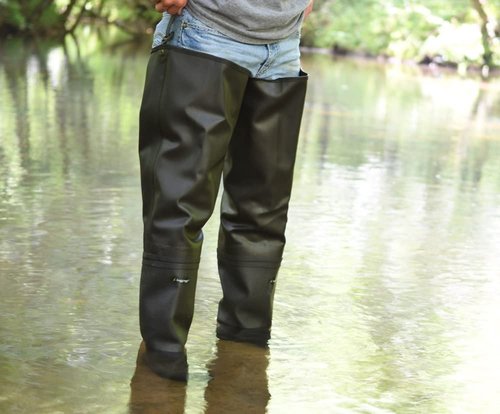 FROGG TOGGS Rana II Waterproof PVC Fishing Bootfoot Hip Wader for Fishing, Brown Cleated, 10