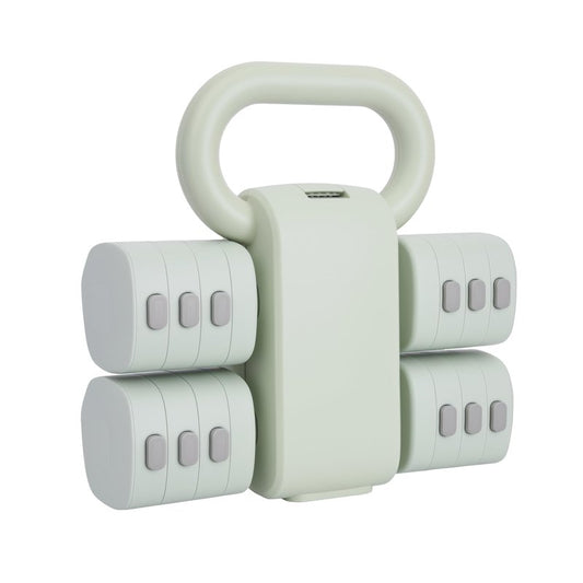 Adjustable Dumbbell Set of 2, 4 in 1 Free Weights for Women with Fast Adjustment, Home Gym & Outdoor Exercise Training, Includes 2.2lb 3.3lb 4.4lb 5.5lb Hand Weights, Compatible with Kettlebells (Green)