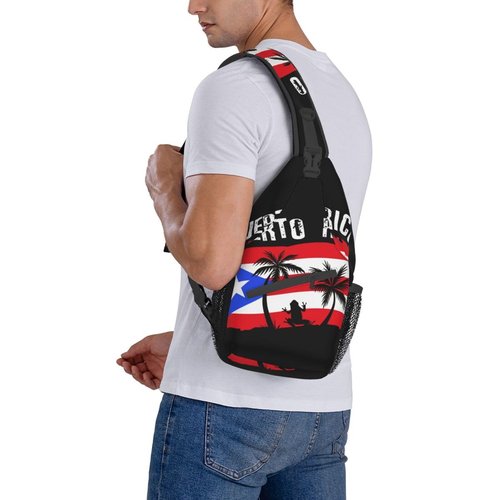 ASYG Puerto Rico Rican Flag Sling bag/Crossbody Backpack/Puerto Rican Shoulder Bag for Men For Women, Travel, Hiking, Work