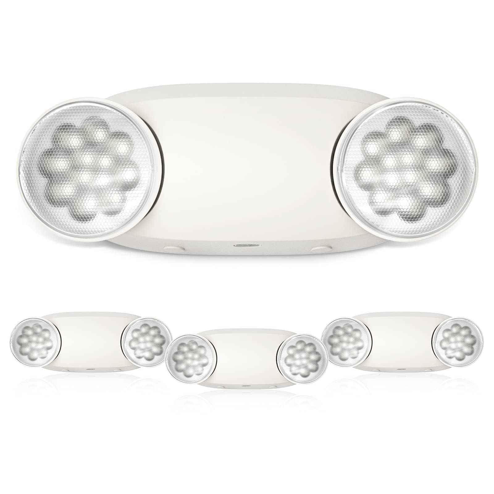 FREELICHT 4 Pack Emergency Lights for Business, with Battery Backup,Hard Wired, UL 924 Certified,AC 120/277V,Two Head Adjustable LED Emergency Lighting