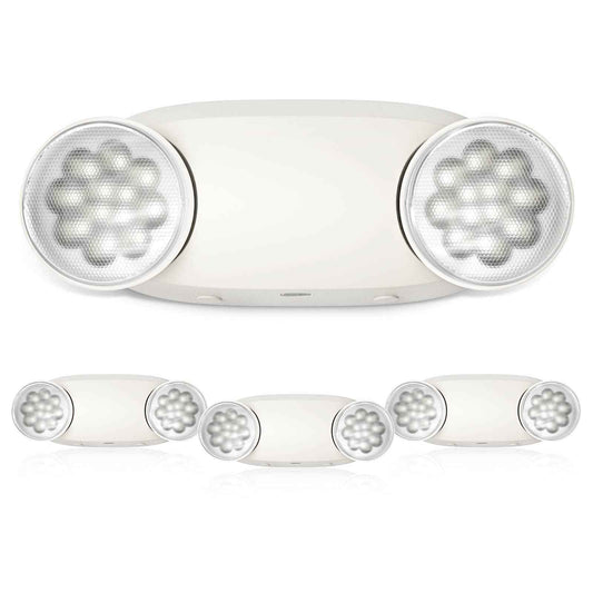 FREELICHT 4 Pack Emergency Lights for Business, with Battery Backup,Hard Wired, UL 924 Certified,AC 120/277V,Two Head Adjustable LED Emergency Lighting