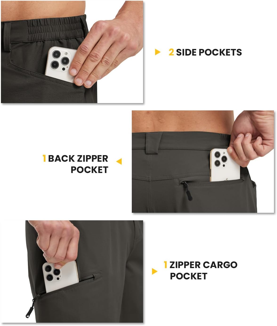 TBMPOY Men's Golf Shorts - Lightweight 9" Quick-Dry Cargo Shorts for Casual Outdoor Travel | 4 Pockets