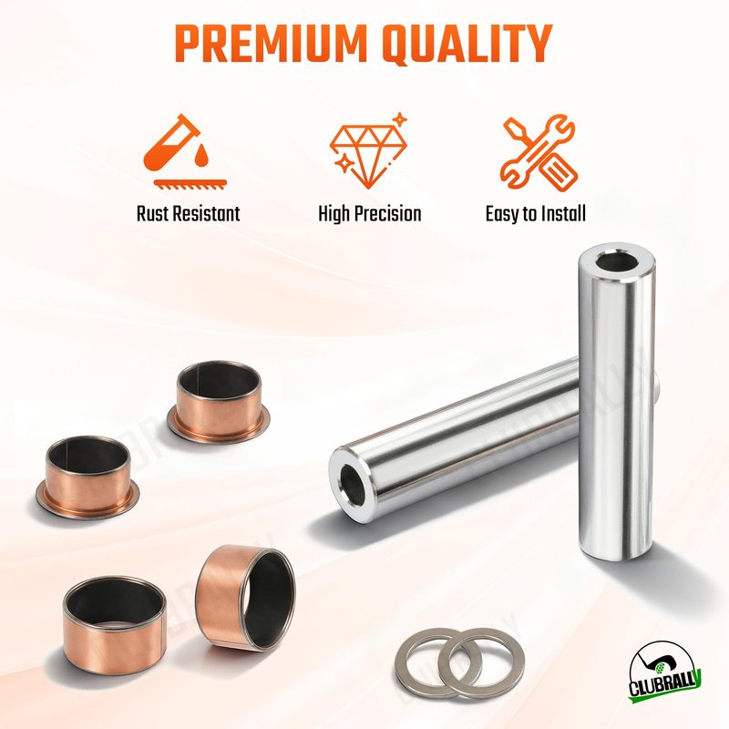 CLUBRALLY EZGO TXT/RXV Golf Cart Bushing Spindle King Pin Tube, Claw Copper Sleeve Kit, OEM# 70648G01,70749G01, 70745G01