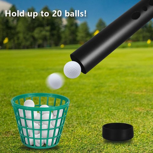 LOVACE Golf Ball Retriever, Aluminum Golf Ball Picker Upper Tube (Black)