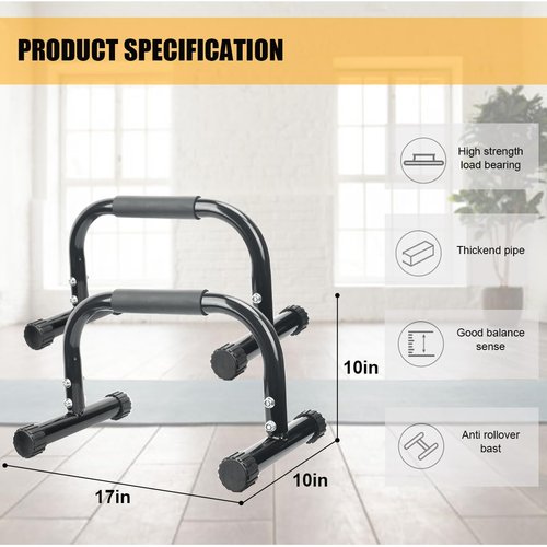 AmazeFan Parallettes Bars, Push Up Bars Strength Training for Handstands, Full Planche & Dips, Calisthenic, Gymnastic, [16.6x10x10in] Push Up Stands Handle for Floor Workouts Calisthenics Equipment