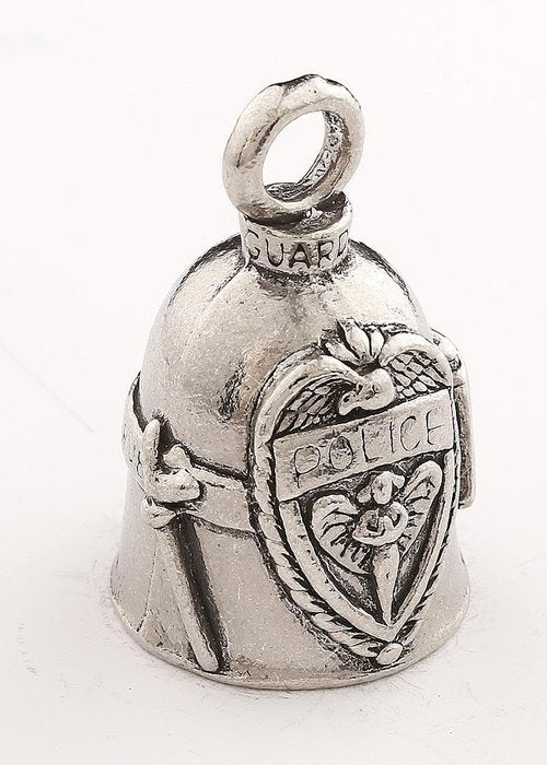 Guardian Bell Police Good Luck Bell w/Keyring & Black Velvet Gift Bag | Motorcycle Bell | Lead-Free Pewter | Good Luck Gift to Friends & Family | Bike Bell | Made in USA
