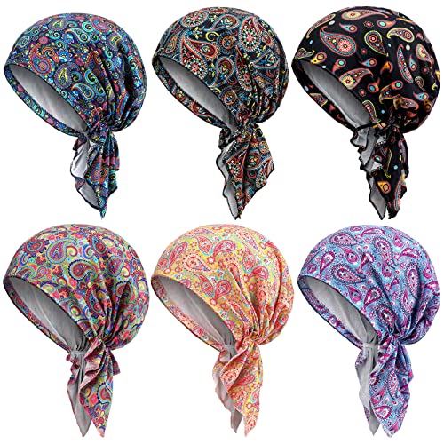Geyoga 6 Pcs Chemo Headwear for Women - Vivid Color Stylish Turbans