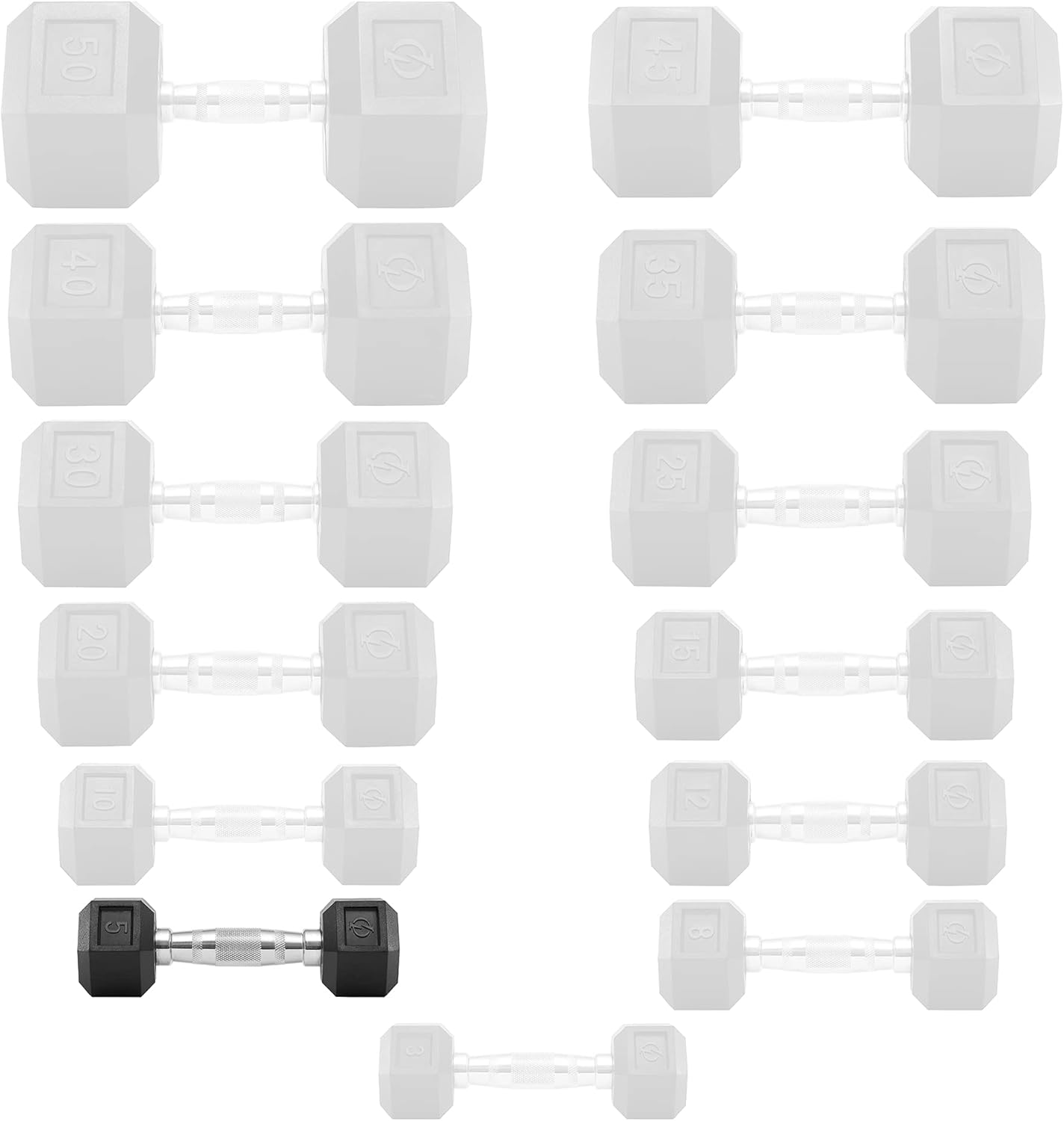 Philosophy Hex Dumbbells - Rubber Coated Hand Weights for Strength Training | Pairs