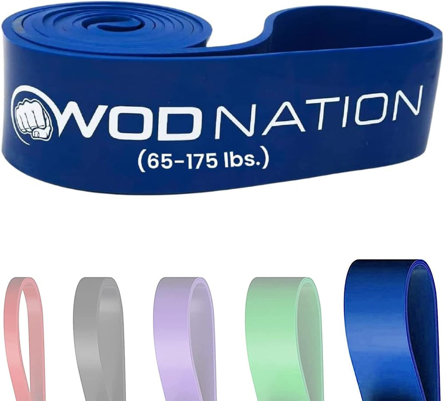 WOD Nation Resistance Bands - Single, 40-80 lbs, Purple - Exercise Bands for Calisthenics, Strength Training & Yoga - Pull Up Assist for Pull Up Bar & Mobility