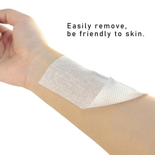 COMOmed 2 Packs Non-Woven Cover Roll Stretch Tape, Breathable Non-Woven Roll Tape Cohesive Wrap Bandages with Latex-Free Adhesive, 4" x 10 Yards
