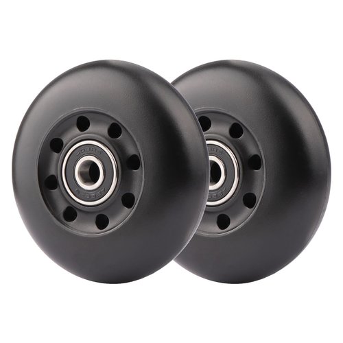 WHEELGOO 2-Pack 76mm PU Caster Board Replacement Wheel Set 90A Compatible with Razor RipStik Classic Air, DLX G Ripsurf (Black)