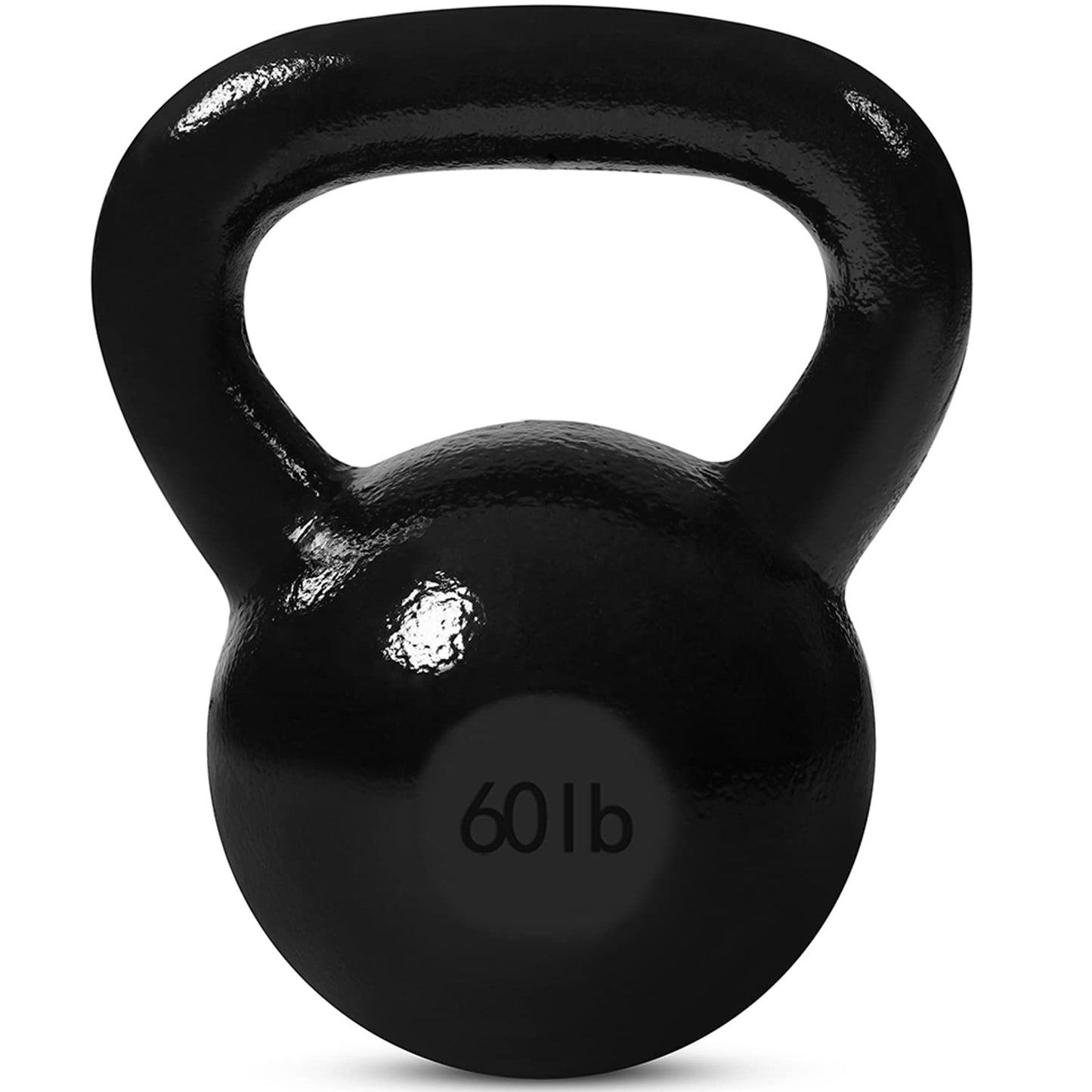 JFIT Cast Iron Kettlebell – Single Weight, Flat Bottom, Polished Handle | Men & Women | CrossFit, Cardio & Strength Training - 60 lbs