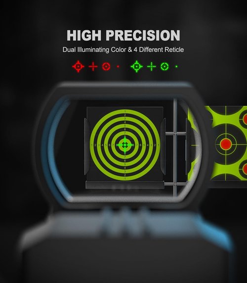 Feyachi Reflex Sight - Red & Green Dot Optics with 4 Adjustable Reticles & Brightness Control