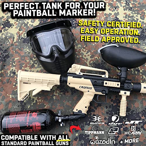 48ci 3000psi HPA Compressed Air Tank for Paintball & Airsoft - Refillable
