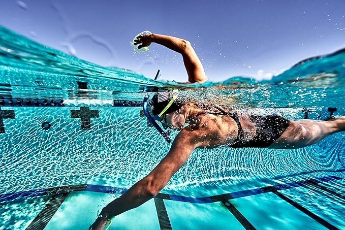 TYR Ultralite Elite Adult Swim Snorkel - Black, Ultra-Light & Comfortable for Training