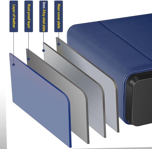 Biometric Fingerprint Safe - Slide-Away Handgun Safe for Pistols | Leather Jewelry Storage - Blue
