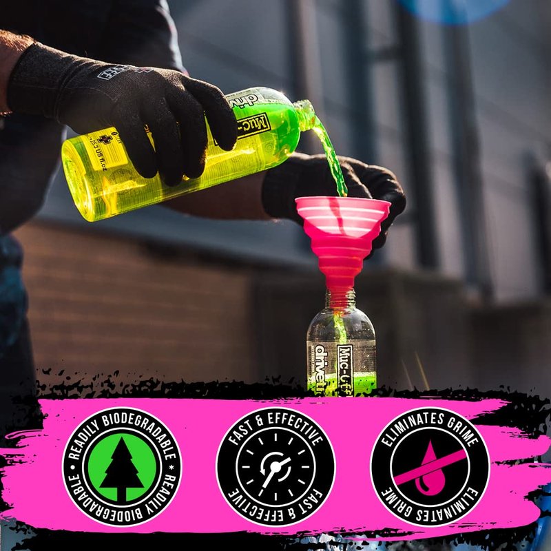 Muc-Off Drivetrain Cleaner 25.4oz and X-3 Chain Cleaner Machine with 75ml Bio Drivetrain Cleaner