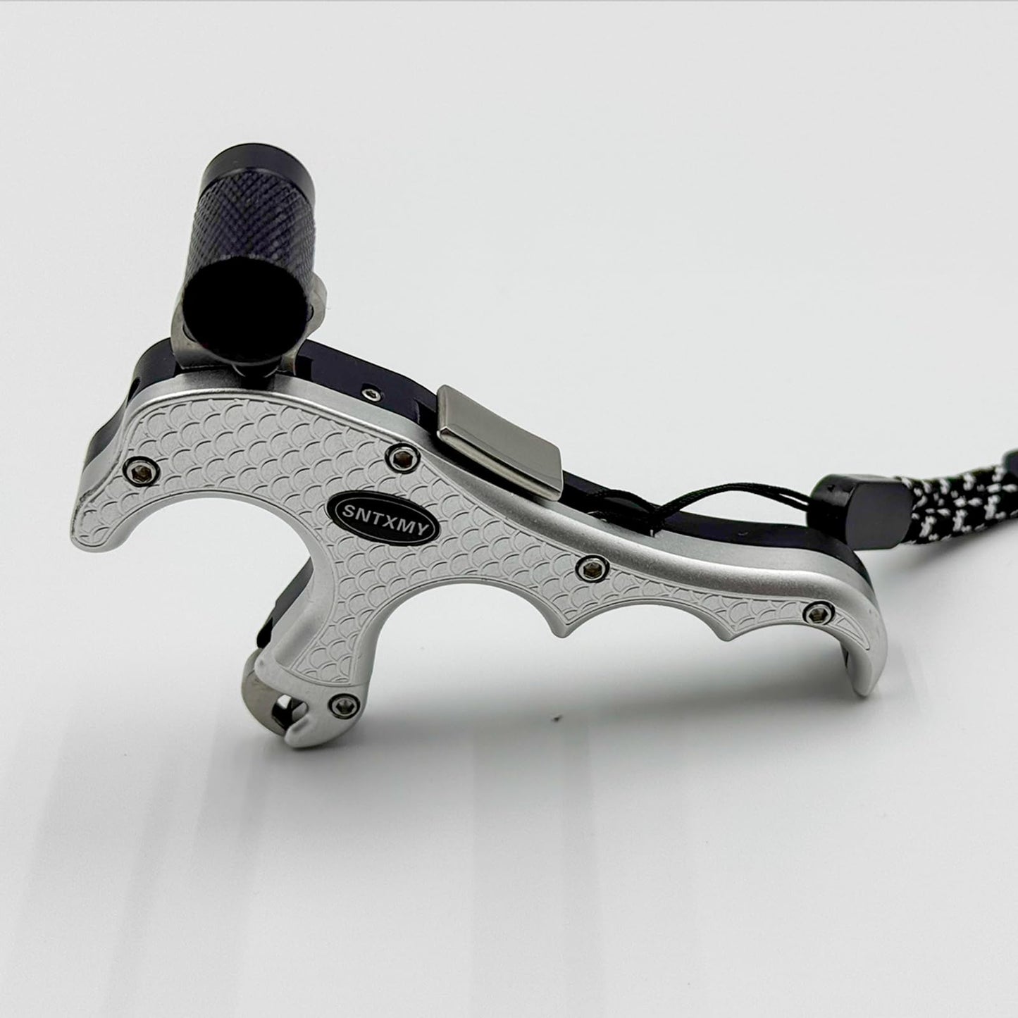 sntxmy Bow Release for Compound Bow, Archery Release Trigger, Compound Bow Release, Thumb Release. (4 Finger Bow Release, Silvery)