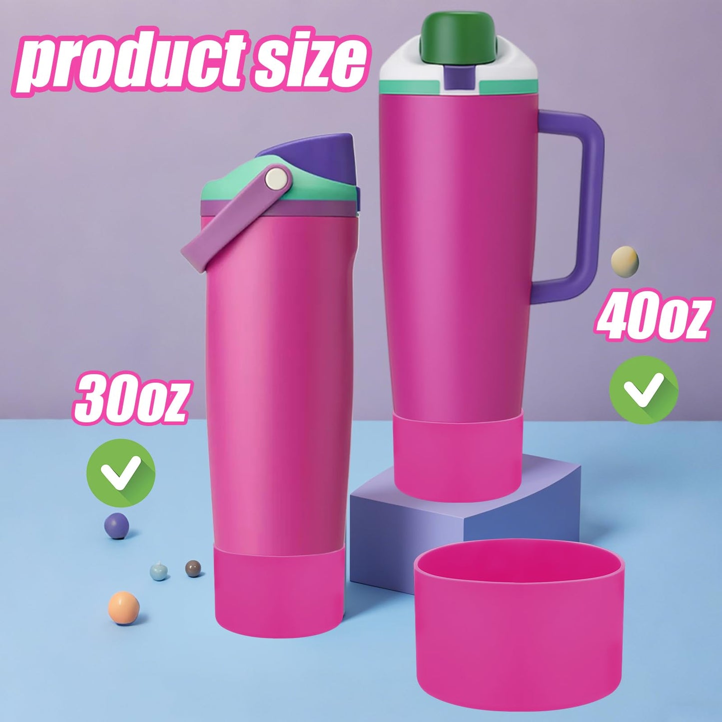 Mity rain 2PCS Protective Silicone Boots for Owala 30oz & 40oz FreeSip Sway