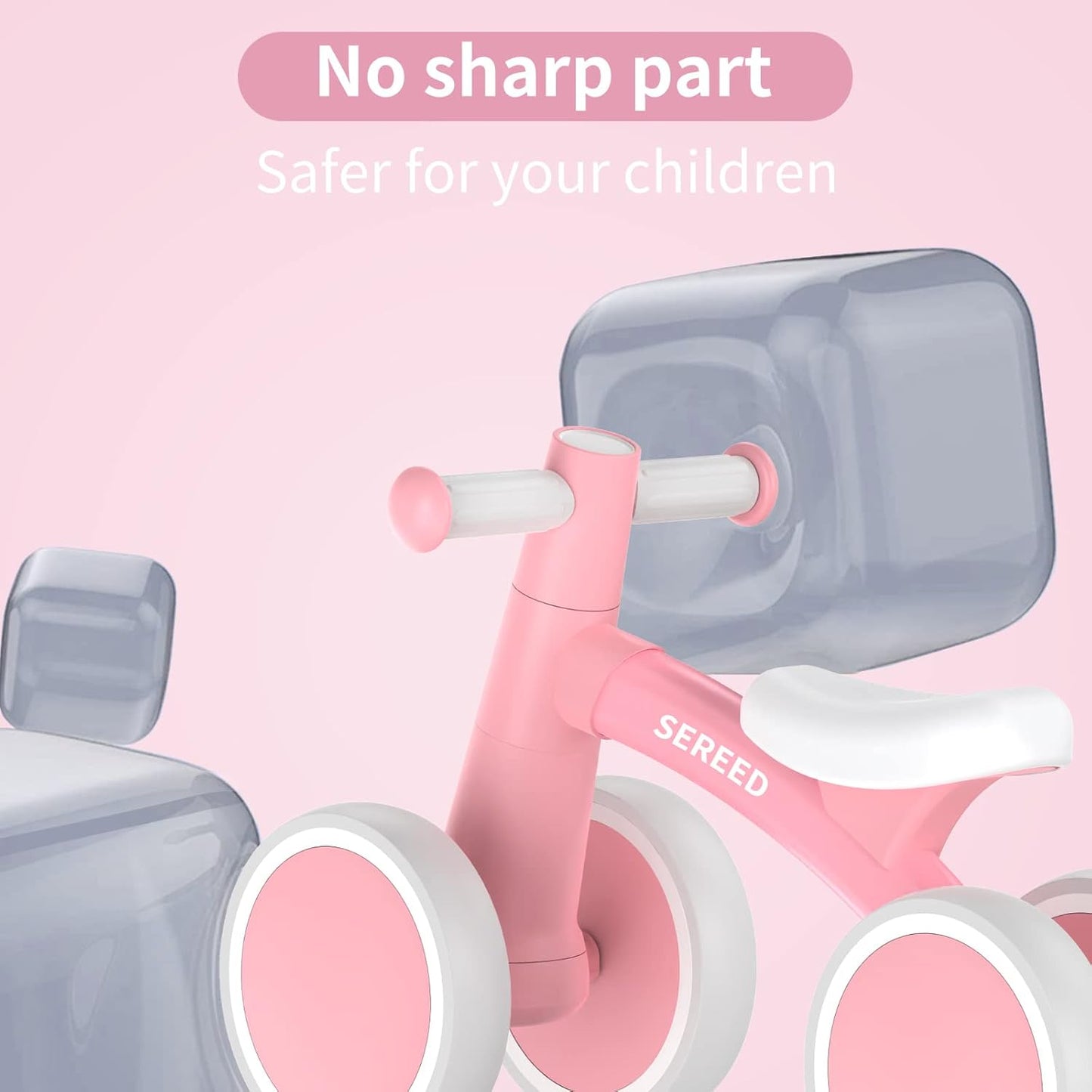SEREED Baby Balance Bike - 4-Wheel Toddler Bike for 1-Year-Olds | Perfect First Birthday Gift