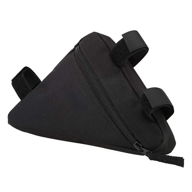 Triangle Frame Bag Triangle Frame Bag Ox Fabric Quick Release Front Saddle Cycling sories Top Tube Triangle Tool Bag (Black Blue) (White Character Black Back)