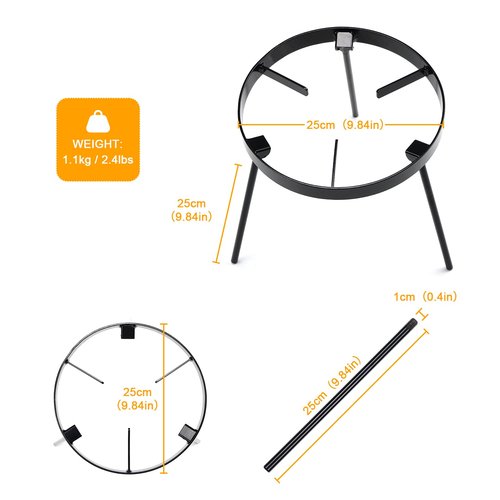Campfire Tripod, Portable Cast Iron Campfire Cooking Tripod for Open Fire, Cooking Tripod for Campfire with Three Legs for Barbecue Hiking Party Outdoor