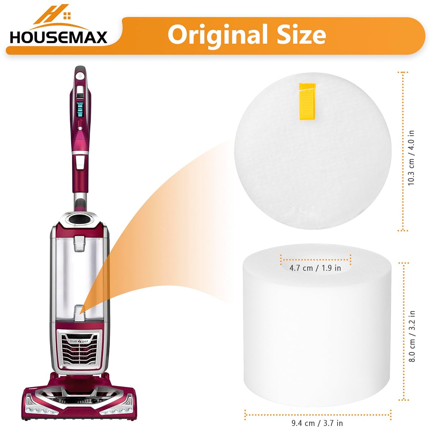 HOUSEMAX 2 Pack Foam & Felt Filters Replacement for Shark Rotator Powered Lift-Away NV650, NV650W, NV652, NV750W, NV751, NV651, NV752 Replace Part XFF650