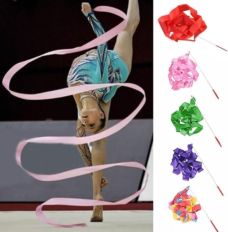 Zhuluck Multicolour Multicolour Gym Dance Ribbon Rhythmic Art Gymnastic Streamer Twirling Rod Stick Other Sports Gymnastics Training Equipment Gymnastics Other Sports