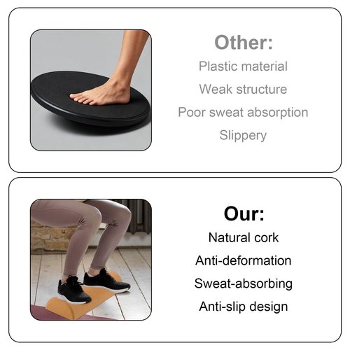 Cork Balance Board Foot Strengthener, Natural Cork Balance Board Ankle Stability Trainer for Foot Function Training Enhance Joint Stability Improve Body Posture
