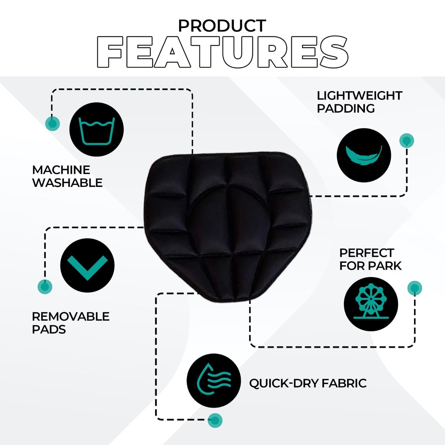 Malt Soda Shred Wear Removable Padded Skate Shorts for Adults & Teens – Impact Protection for Inline Skating, Rollerblading, Skateboarding, BMX, Snowboarding & Mountain Biking - Black (Small)