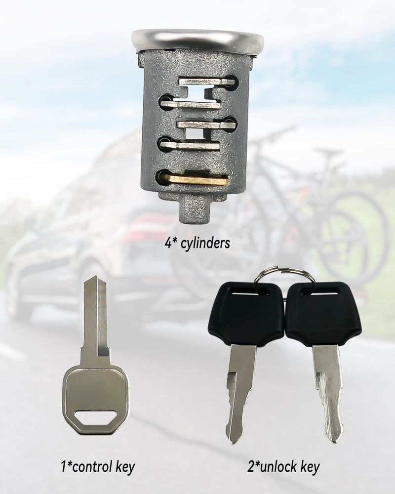4 Pack Lock Cylinders Fit for Yakima Car Roof Rack System Components SKS Lock Cores, Includes 4 Cylinders Cores, 2 Opening Keys and 1 Control Key