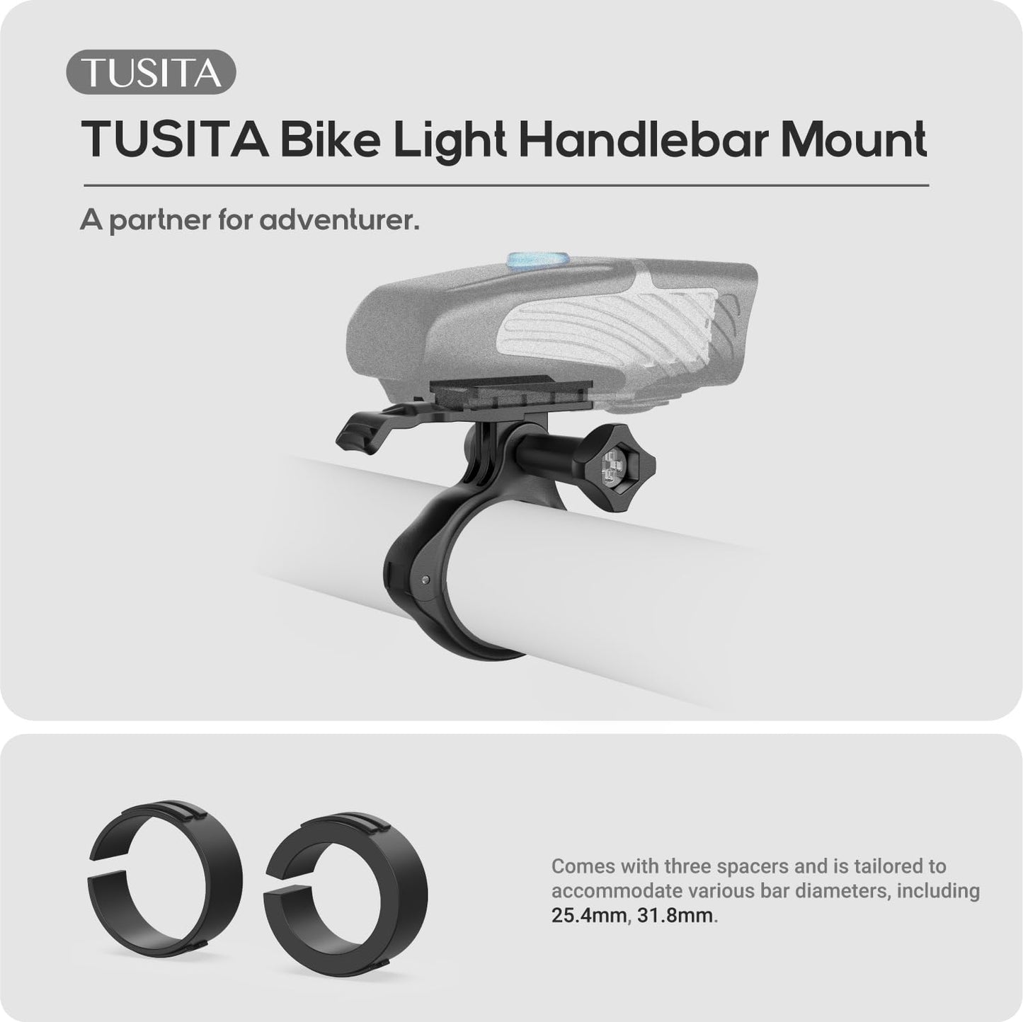 TUSITA Bike Light Handlebar Mount Compatible with NiteRider Lumina Or Mako Series - 25.4mm 31.8mm