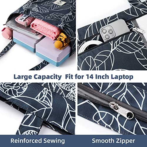 Yoga Mat Carrier Bag - Leaf Canvas Tote for Gym & Travel