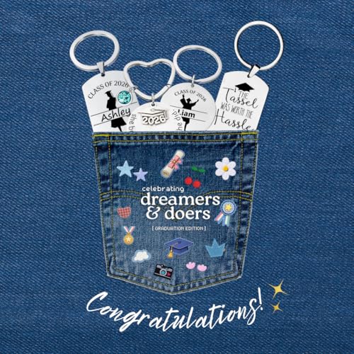 Graduation Keychain with Inspirational Message for 2026