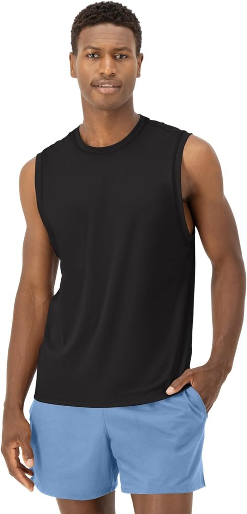 Hanes Men's Moves Tank - Performance Moisture-Wicking Top with 4-Way Stretch | Comfortable Fit