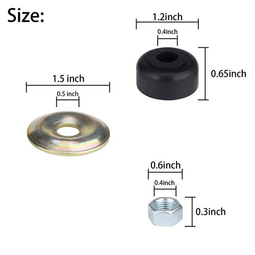 10L0L Golf Cart Shock Absorber Bushing Kit for Club Car DS Precedent 1982-Up and EZGO TXT Marathon 1989-Up, Replace OEM 1011415,1010142