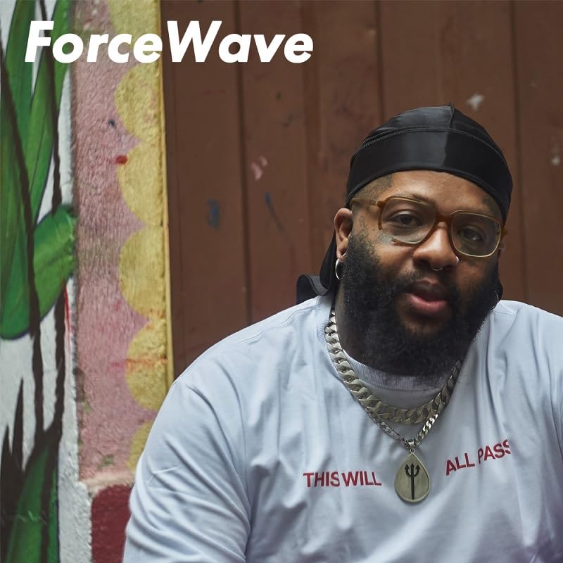 ForceWave Silky Satin Durags for Men 2-Pack - Do Rag for Waves, Black & Navy