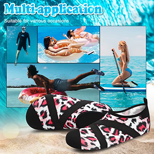 Water Shoes for Men & Women - Quick Dry Aqua Socks - Pink Pattern 10-11 Women/9-10 Men