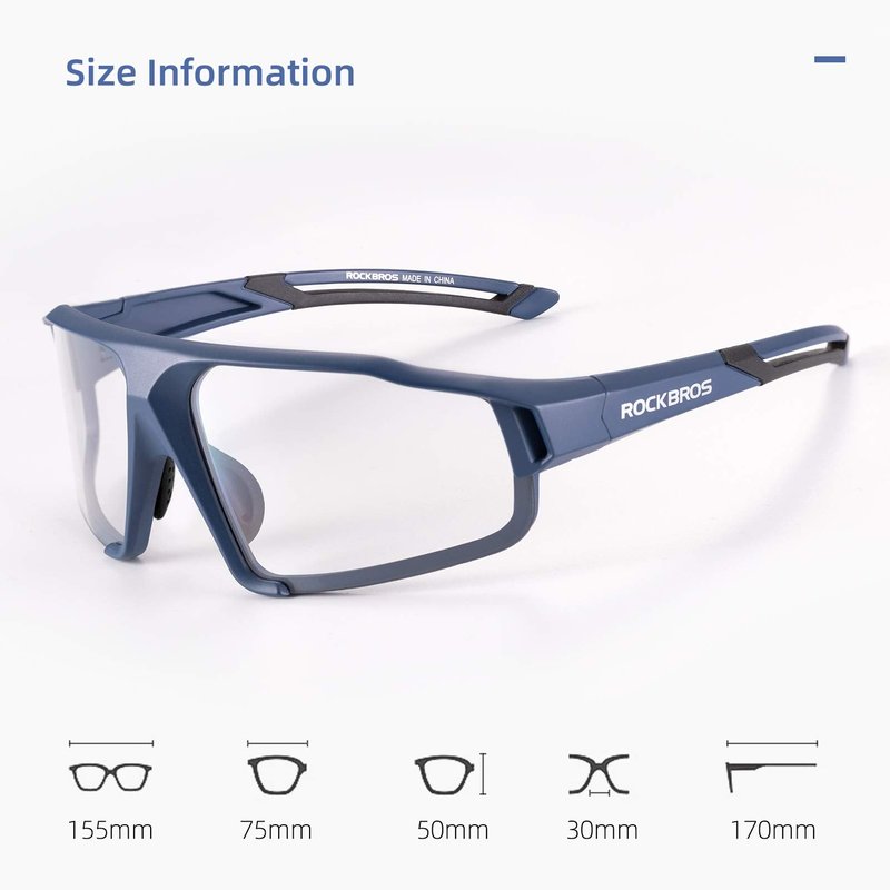 ROCKBROS Photochromic Cycling Glasses for Men Cycling Sunglasses Clear Safety Road Mountain Bike Bicycle Glasses