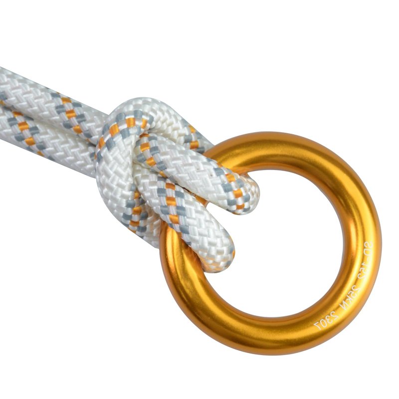 S.E.PEAK 25kN Aluminum Rappel Ring, Tension O-Ring, Rock Climbing, Arborist, Gold, Pack of 4