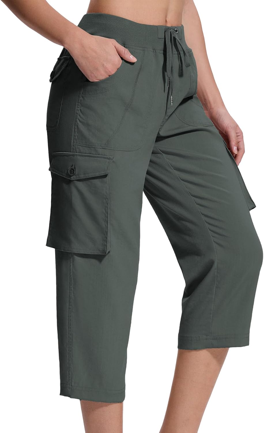 Skiennix Women's Cargo Capris Pants - Quick Dry Stretch Hiking Pants with 6 Pockets for Outdoor Adventures