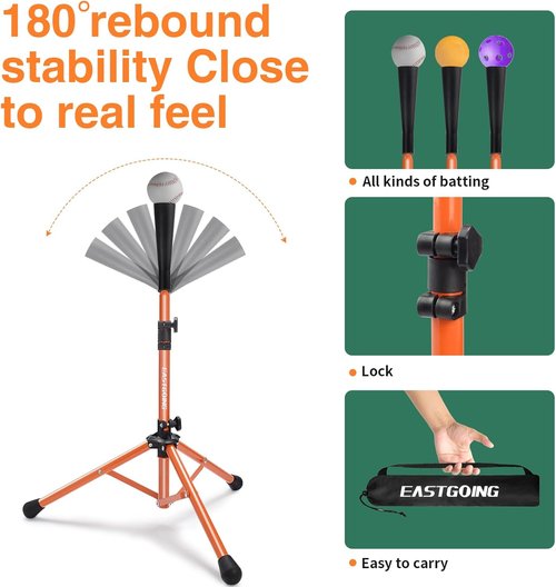 Eastgoing Heavy Duty Baseball Batting Tee - Adjustable Height | Portable & Collapsible for All Ages