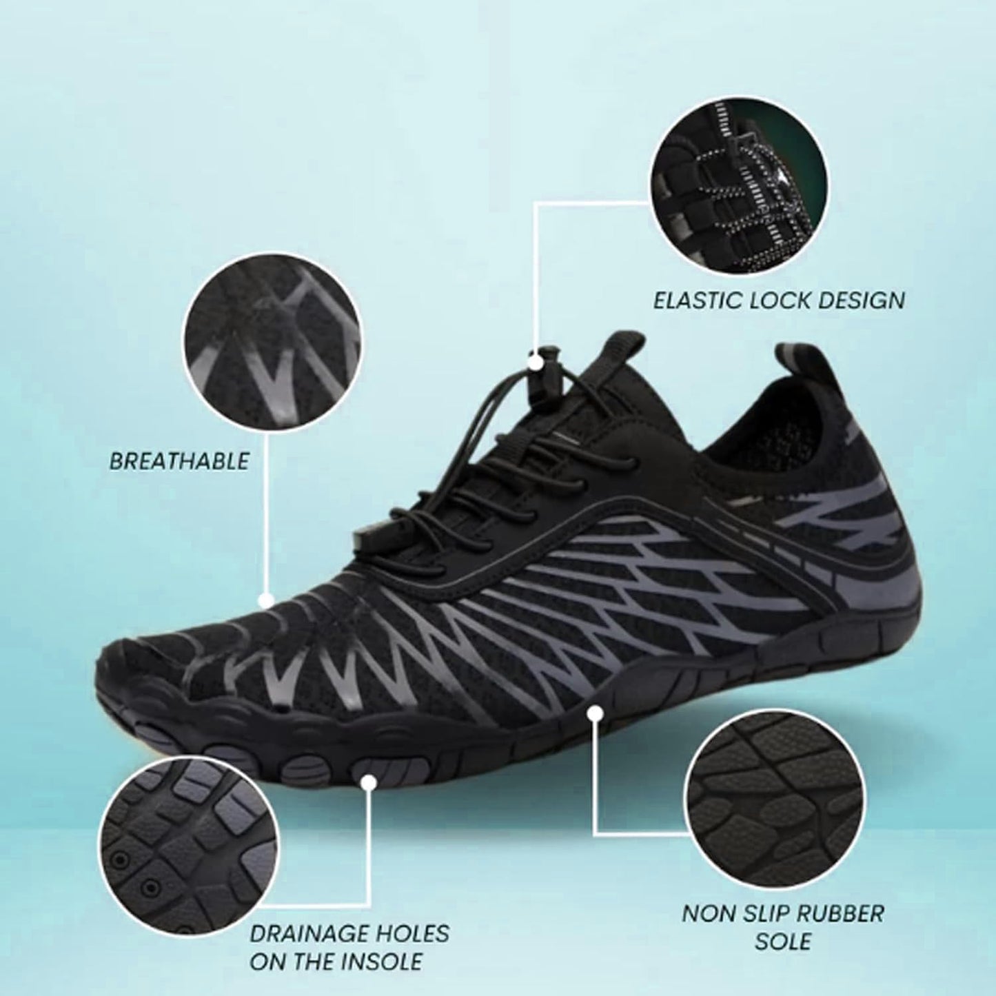 EWUHA Barefoot Shoes Womens Mens Footwear for Walking Hiking with Wide Toe Box,Healthy & Non-Slip,Breathable Barefoot Vitality Water Shoes for Beach Pool Swim Outdoor (Unisex) White