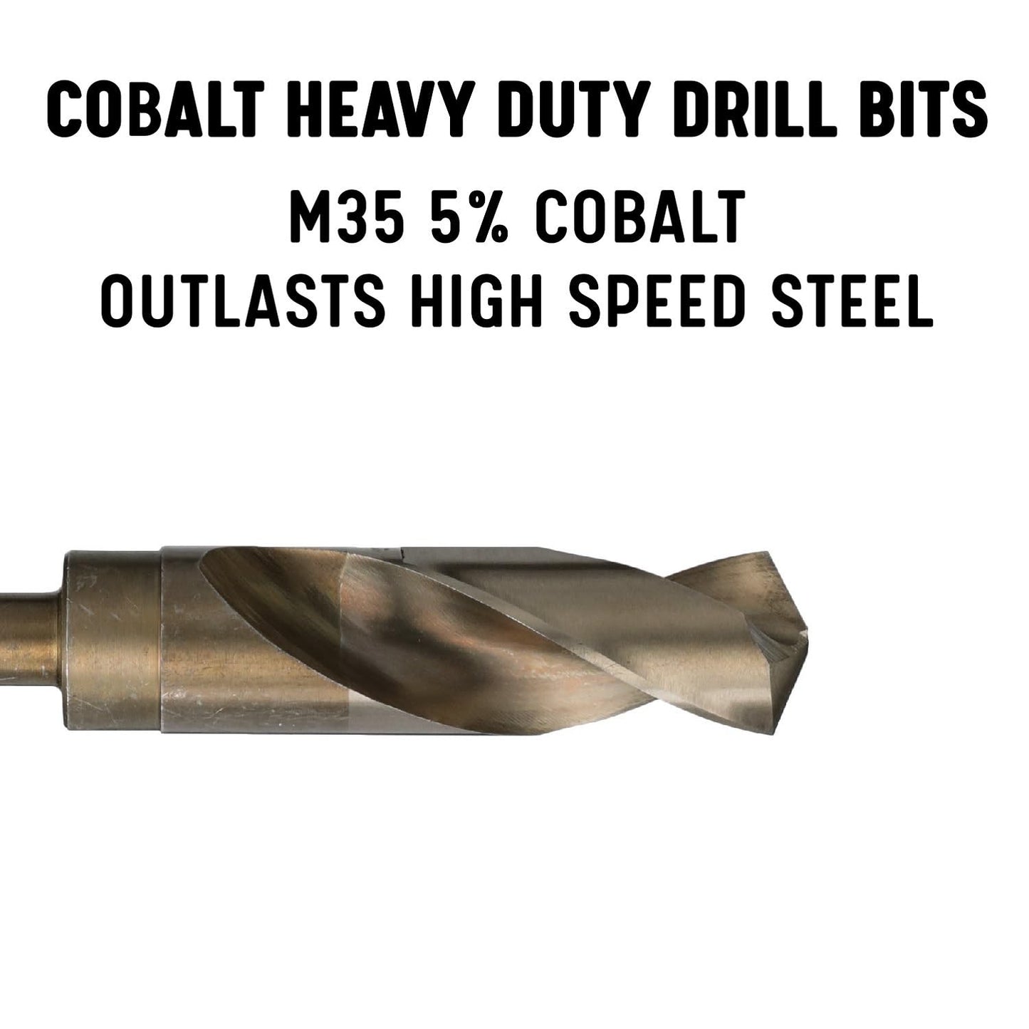 Drill America - DWDCO1-1/4 1-1/4" Reduced Shank Cobalt Drill Bit with 1/2" Shank, DWDCO Series