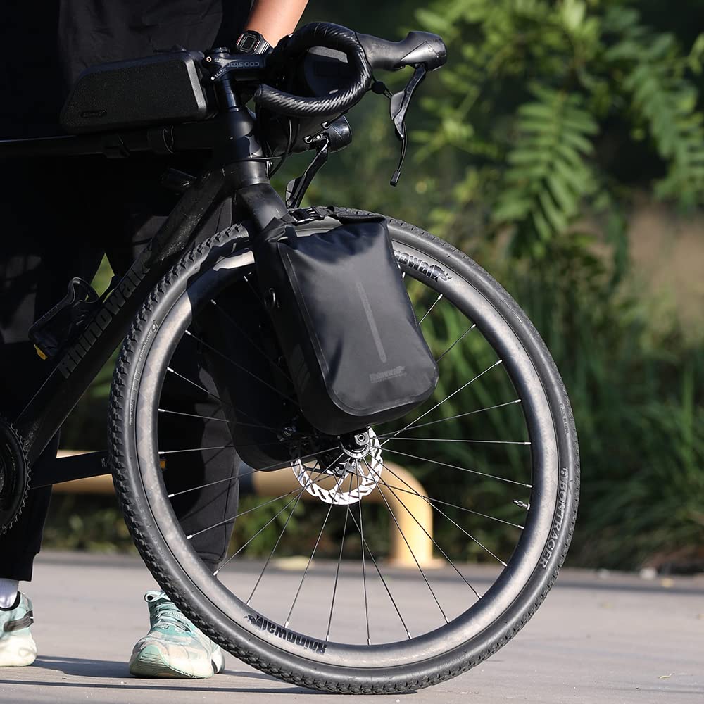 Rhinowalk Bike Front Fork Bag Waterproof Bike Pannier Bag Saddle Bag Shoulder Bag 6L for E-Scooter Mountain Bike Accessories