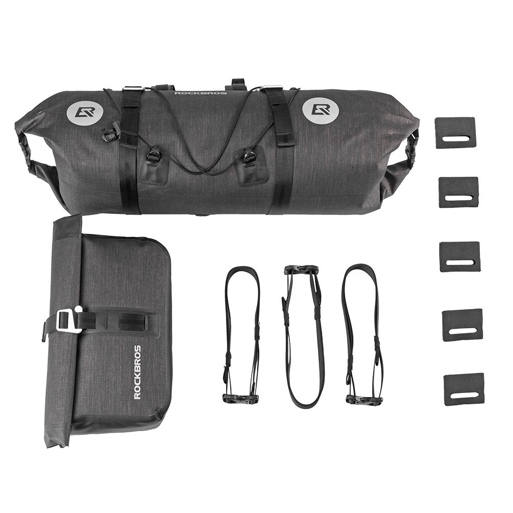 ROCKBROS Waterproof Handlebar Bags 12L-20L Bikepacking Bags Front 2 Dry Packs for MTB Road Bicycles Bikepacking Accessories
