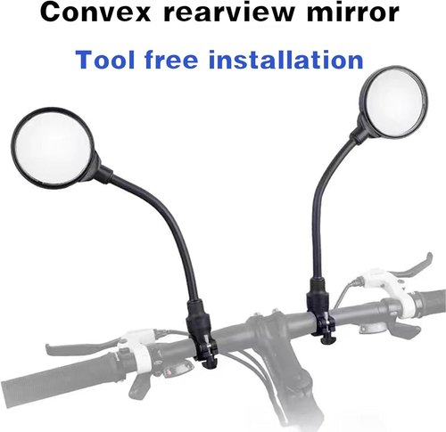 Bicycle Rearview Mirror 2-Pack - Adjustable Wide Angle Bike Mirror Rotatable Shockproof Convex Mirror Round Bike Rear View Mirrors for Handlebars