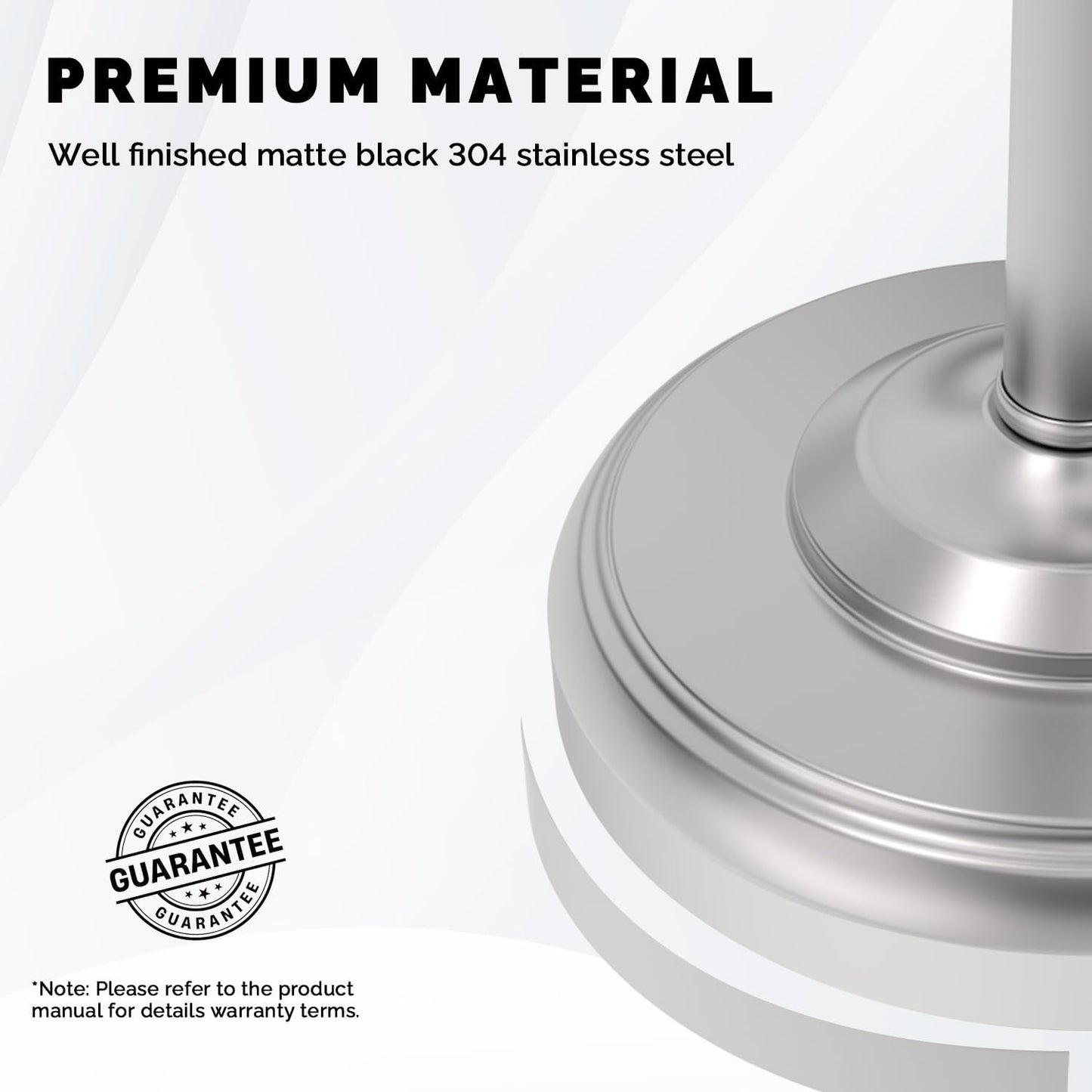 Brushed Nickel Free Standing Toilet Paper Holder with Pivoting Design & Weighted Base