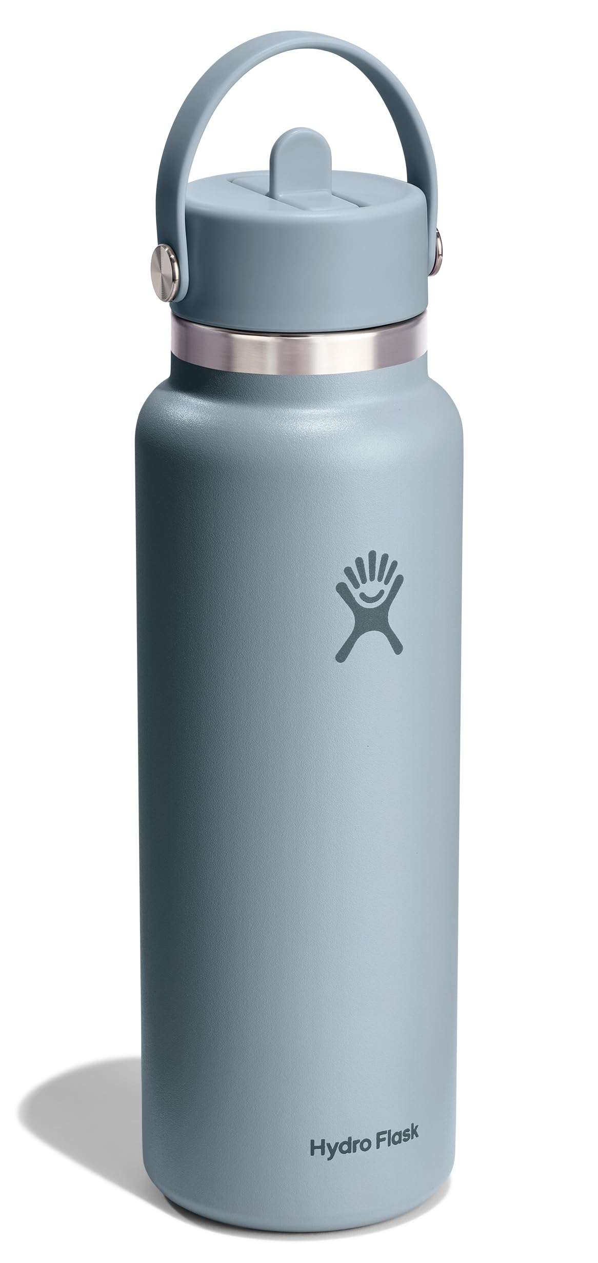 Hydro Flask Water Bottle - Insulated Stainless Steel - Wide Straw Lid, Non Spill, Leakproof in 40 Oz Shale Gray